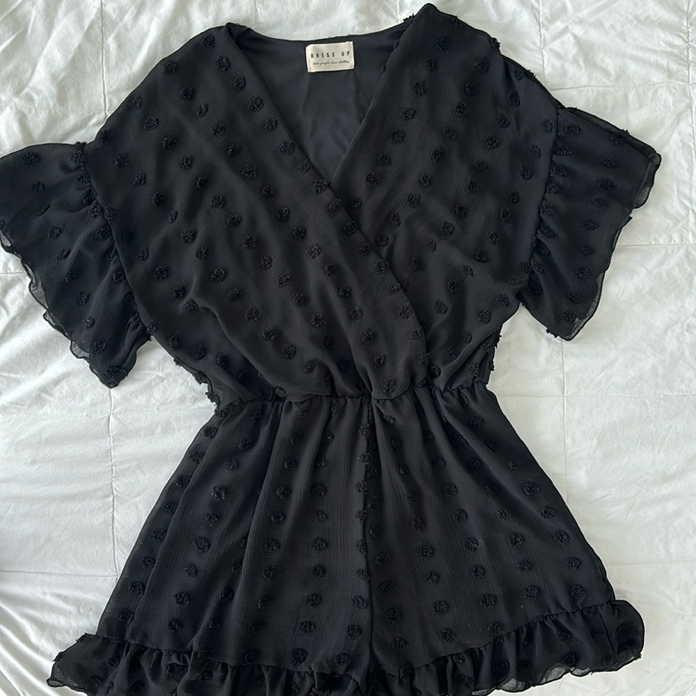 Dress Up Black Romper, Size Small